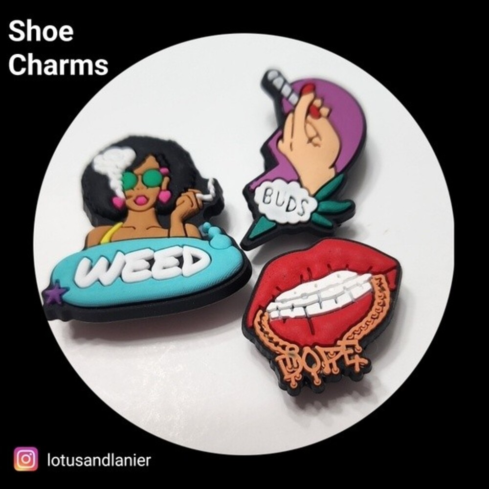 Shoe Charms "Weed" Charms Set of 3
